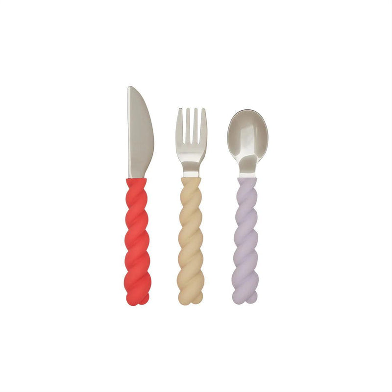 Oyoy Mellow Cutlery 3-Pack Lavender / Vanilla / Red
