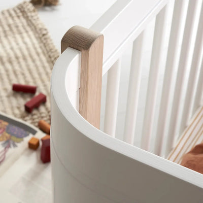 Oliver Furniture Wood Mini+ Cot bed 041425 incl. junior kit, White/oak