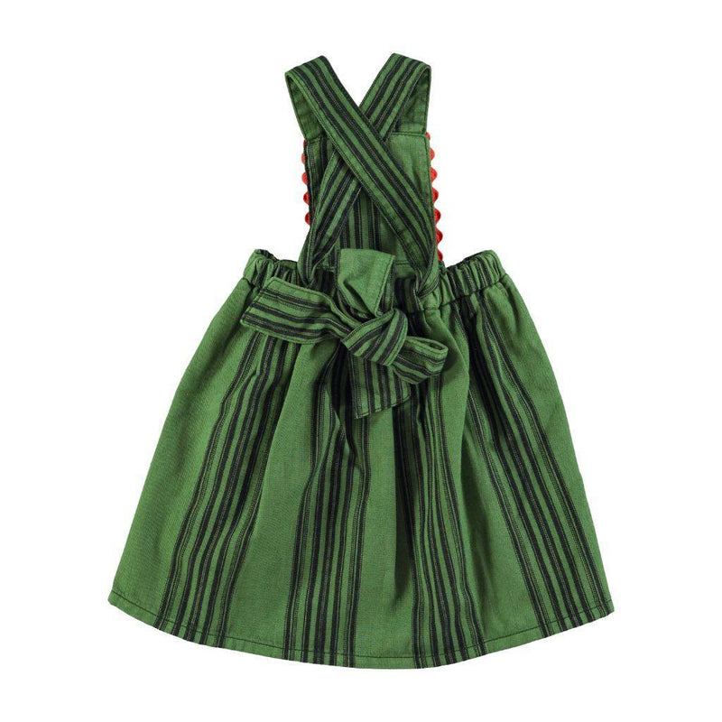 Piupiuchick Short Dress Green With Black Stripes
