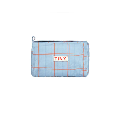 Tiny Cottons Check Pouch Denim Blue