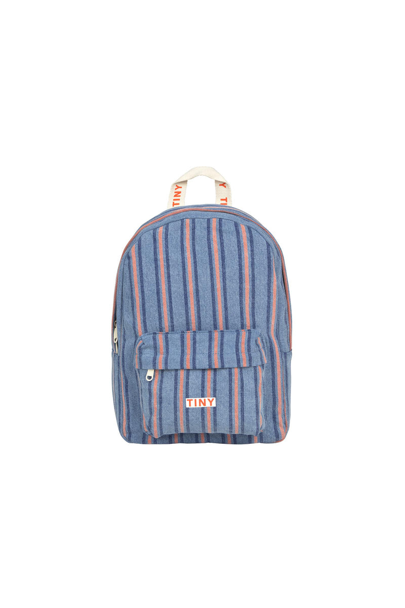 Tiny Cottons Stripes Denim Backpack Light Blue Denim