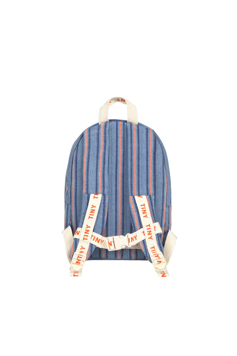 Tiny Cottons Stripes Denim Backpack Light Blue Denim