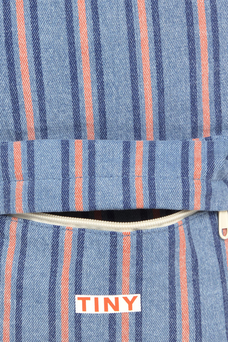 Tiny Cottons Stripes Denim Backpack Light Blue Denim
