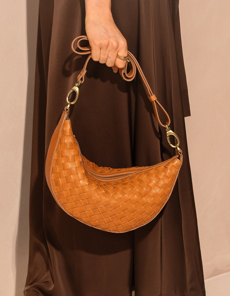 O My Bag Leo Wild Oak Woven Soft Grain Leather