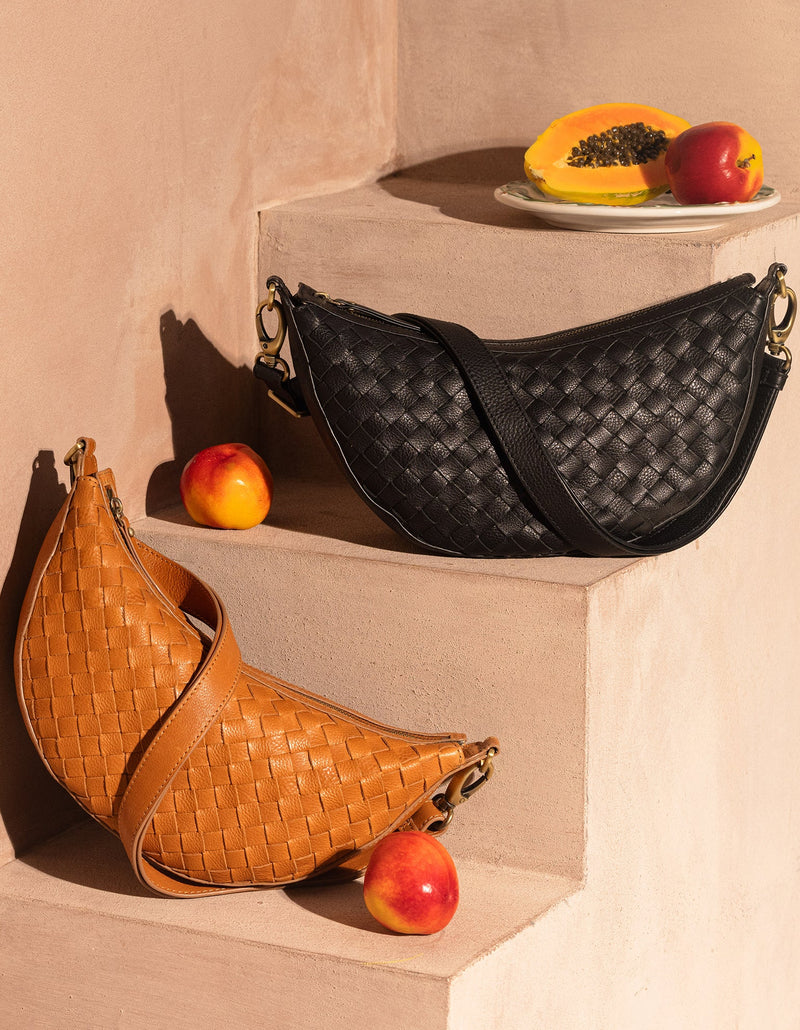 O My Bag Leo Wild Oak Woven Soft Grain Leather