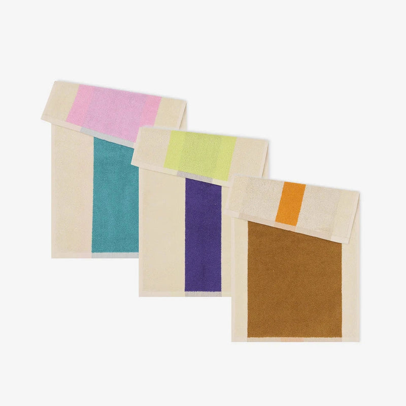 Suite702 Guest Towels Set Aqua/Fuchsia/Yellow