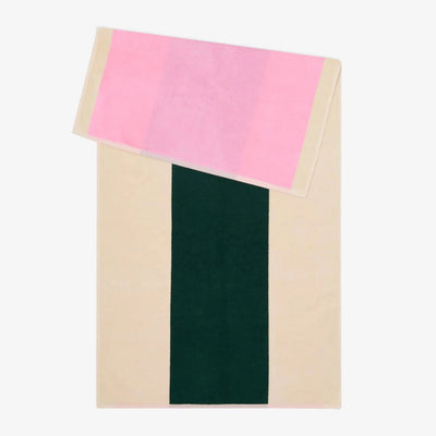 Suite702 Handdoek Pink/Dark Green