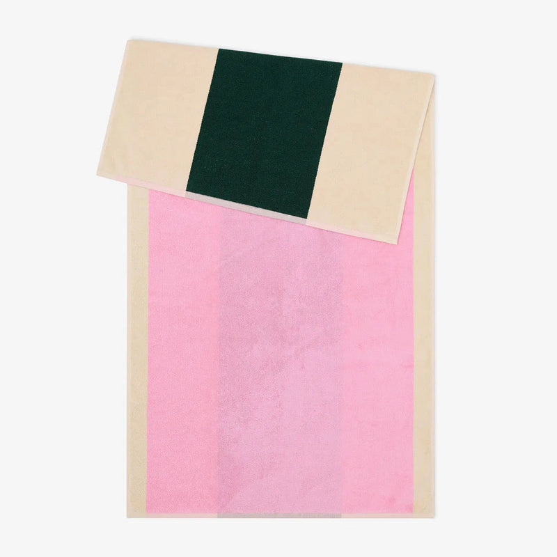 Suite702 Handdoek Pink/Dark Green