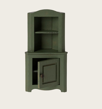 Maileg Miniature Corner Cabinet Mouse Dark green