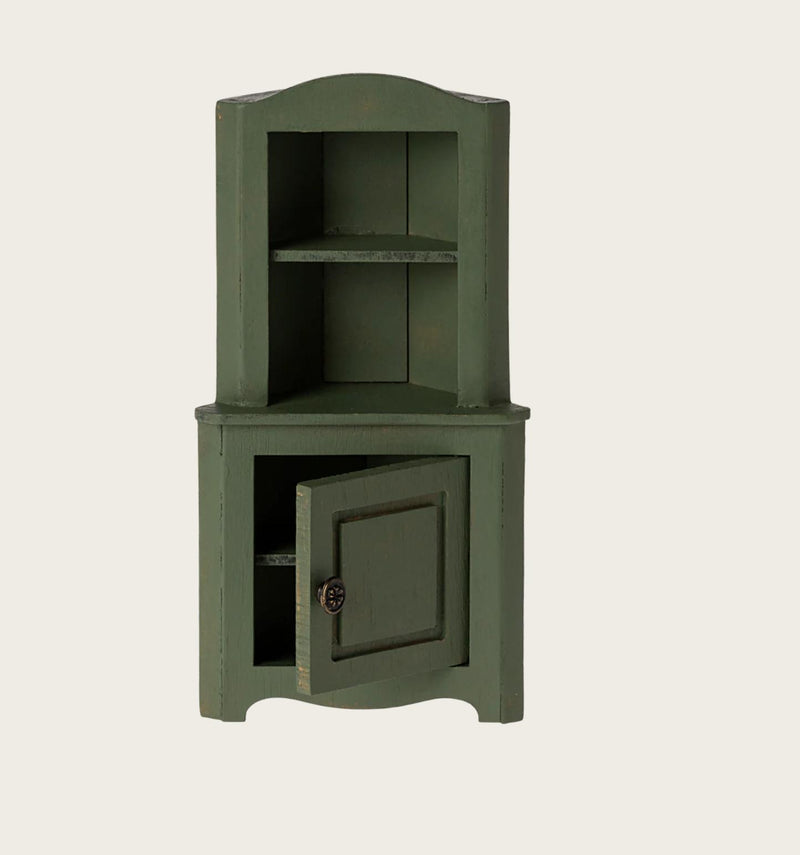 Maileg Miniature Corner Cabinet Mouse Dark green
