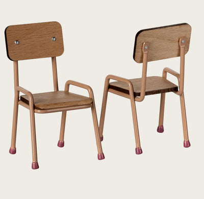 Maileg Table and Chair Set, Mouse Dark