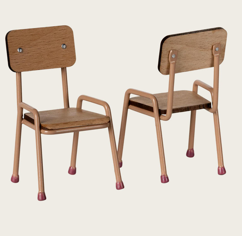 Maileg Table and Chair Set, Mouse Dark