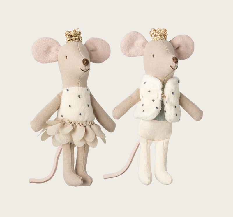 Maileg Royal Twins Mice, Little Sister And Little Brother In Matchbox III