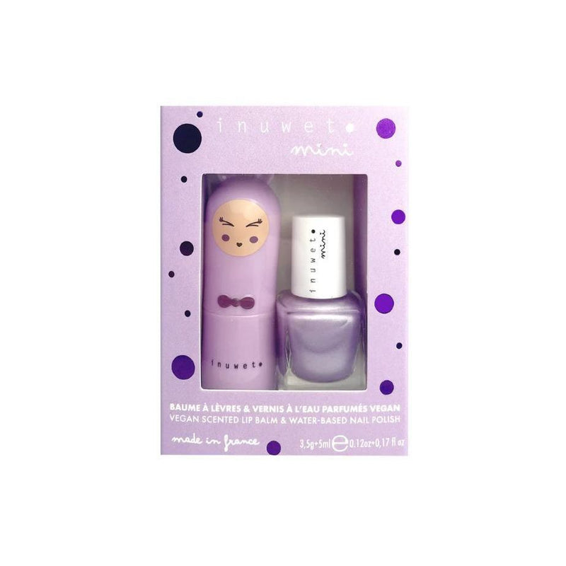 Inuwet Duo Lip Balm Marshmallow Nailpolish Blueberry