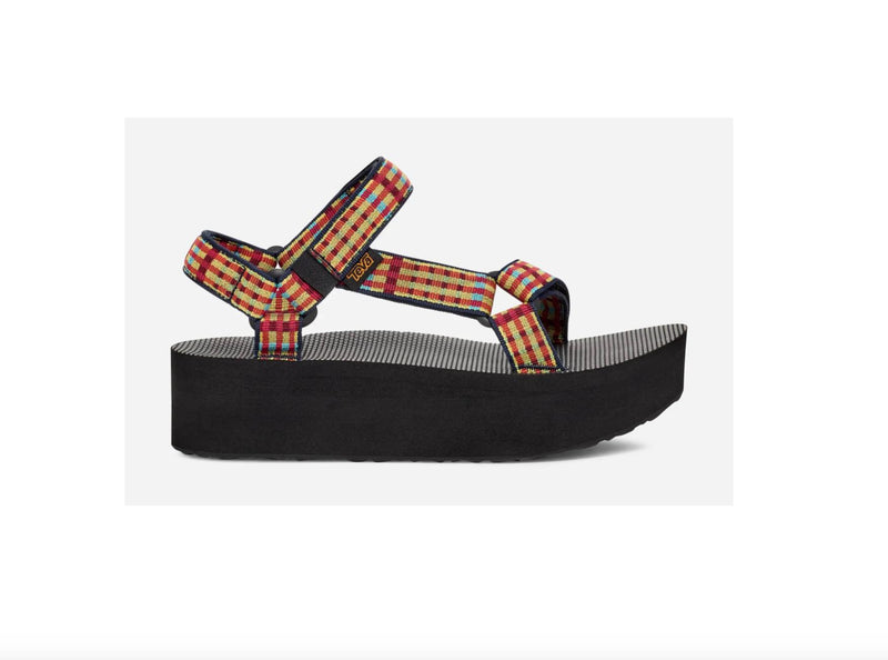 Teva Flatform Universal Sandalen Modern Check Lemon Drop