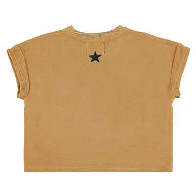 Piupiuchick Terry Cotton T'shirt Mustard With Tiger Print