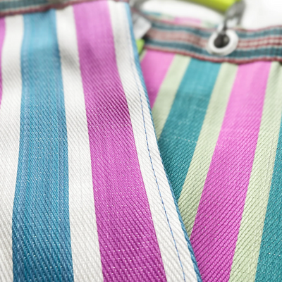 Puebco Recycled Plastic Stripe Bag Wide Green/Pink