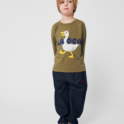 Bobo Choses Tic Tac Toe Denim Pants Navy Blue