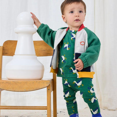 Bobo Choses Baby Tic Tac Toe Color Block Zipped Sweatshirt Red