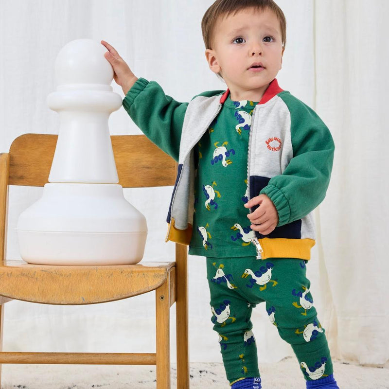 Bobo Choses Baby Tic Tac Toe Color Block Zipped Sweatshirt Red