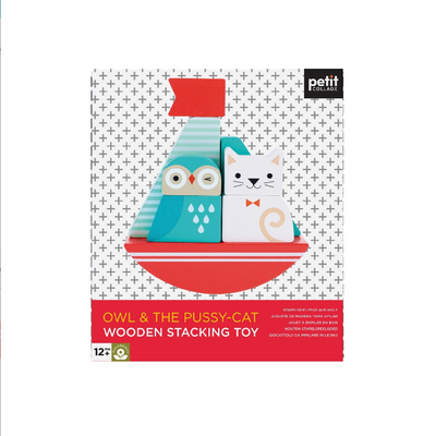 Petit Collage Stacking Toy Owl And Cat