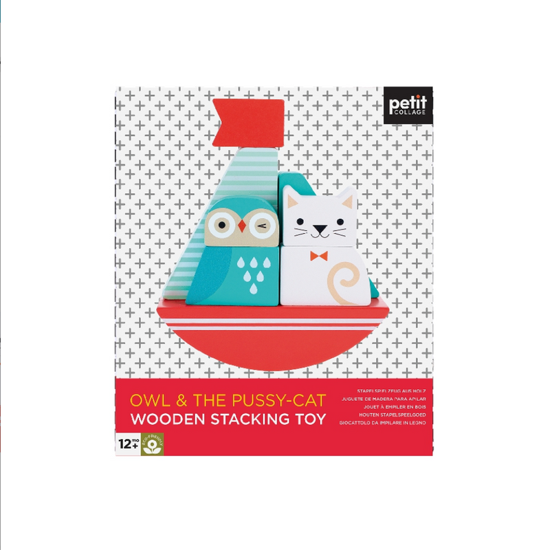 Petit Collage Stacking Toy Owl And Cat
