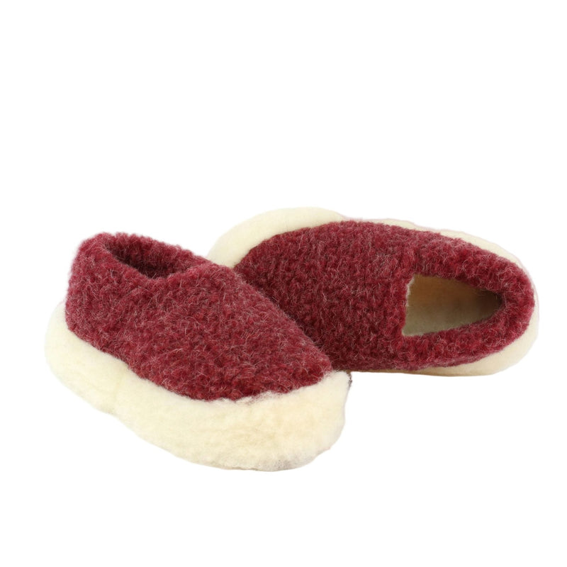Yoko Wool Full Slippers Dark Red