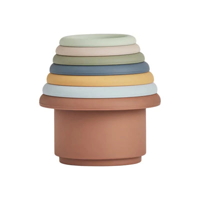 Oyoy Tawa Silicone Stacking Cups Caramel/Blue