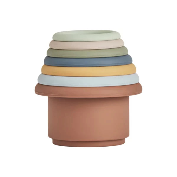 Oyoy Tawa Silicone Stacking Cups Caramel/Blue