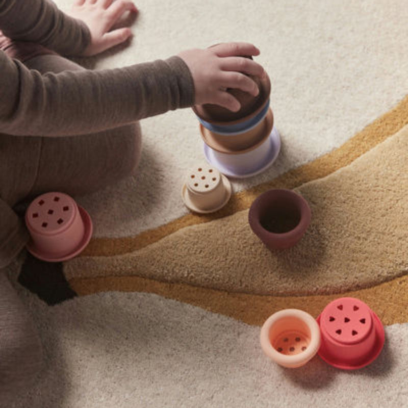 Oyoy Tawa Silicone Stacking Cups Cherry Red