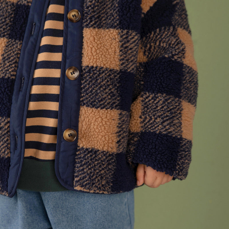 Nixnut Check Jacket Navy Checkered