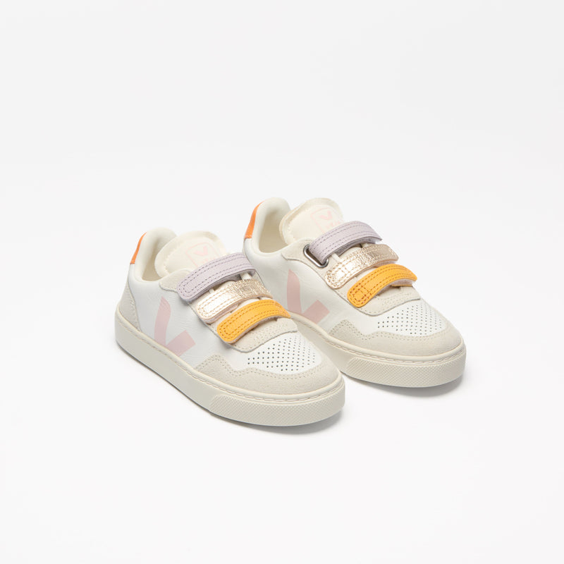 Veja KIDS Small V-90 O.T. Leather Multico White Petale