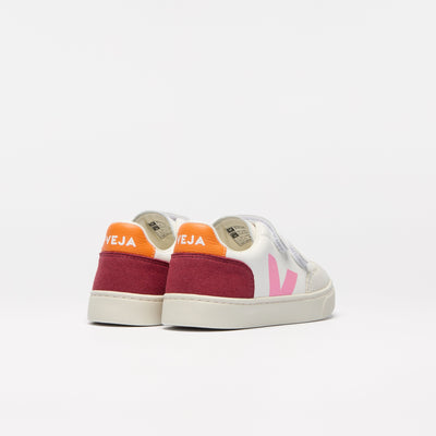 Veja KIDS Small V-12 Leather White Multico Marsala