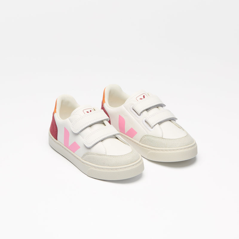 Veja KIDS Small V-12 Leather White Multico Marsala