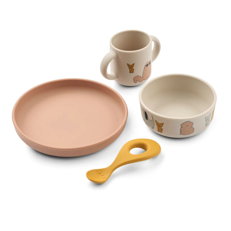 Liewood Vivi Tableware Set Cats and Dogs/ Sandy