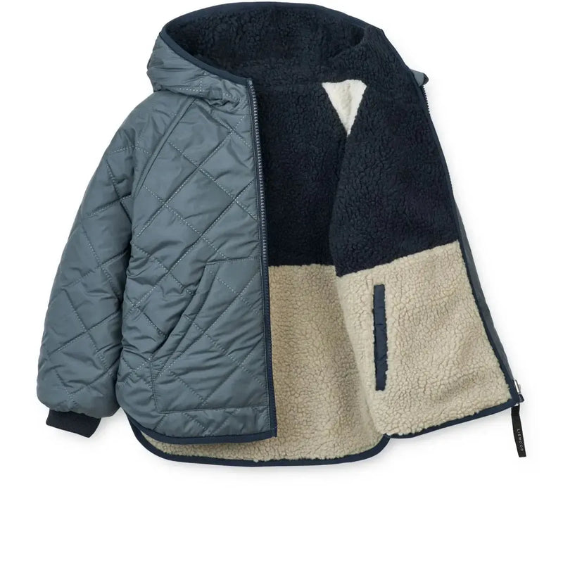 Liewood Baby Jackson Reversible Jacket Whale Blue Multi