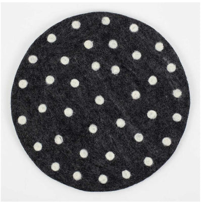 Afro Art Felt Dot Seat Pad Dark Grey White - Studio Play