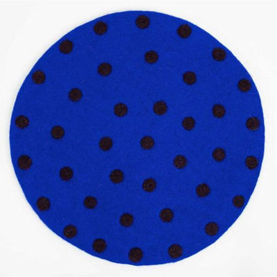 Afro Art Felt Seat Cushion Blauw/Aubergine - Studio Play