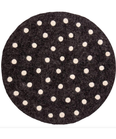 Afro Art Felt Seat Cushion Brown White