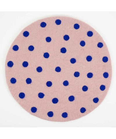 Afro Art Felt Seat Cushion Pink Blue