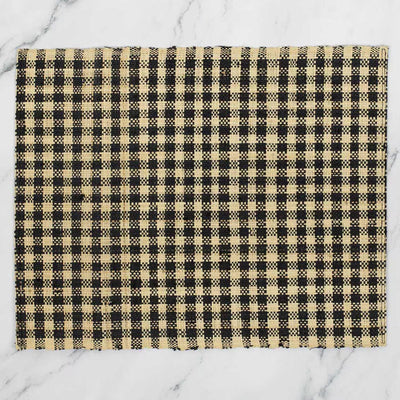 Afro Art Raffia Small Check Placemat Natural/Black
