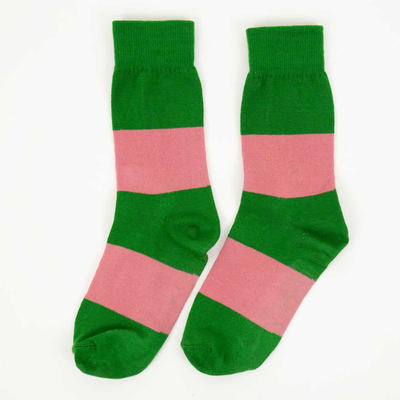 Afro Art Awoc Socks Green Pink