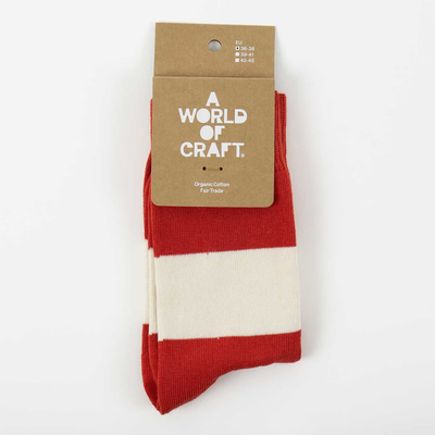 Afro Art Awoc Socks Red White