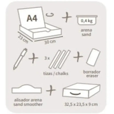 Akros Zandtafel XL Magneet en Krijtbord