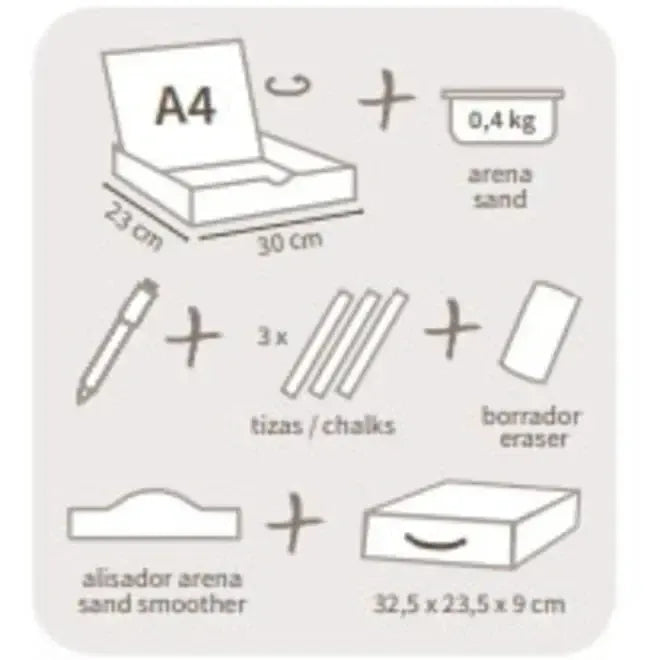 Akros Zandtafel XL Magneet en Krijtbord