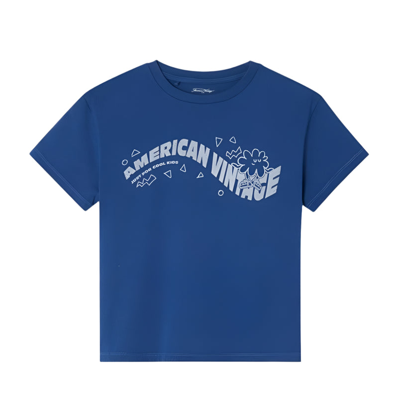 American Vintage Kids Fizvalley s/s Bleu Roi Vintage