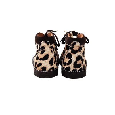 Angulus BABY Classic Lace - up shoe Beige Leo/Dark Brown - Studio Play