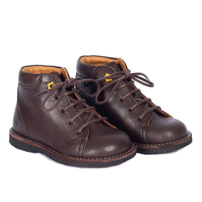 Angulus Lace - up shoe with star - shaped contrast eyelet Dark Brown - Studio Play