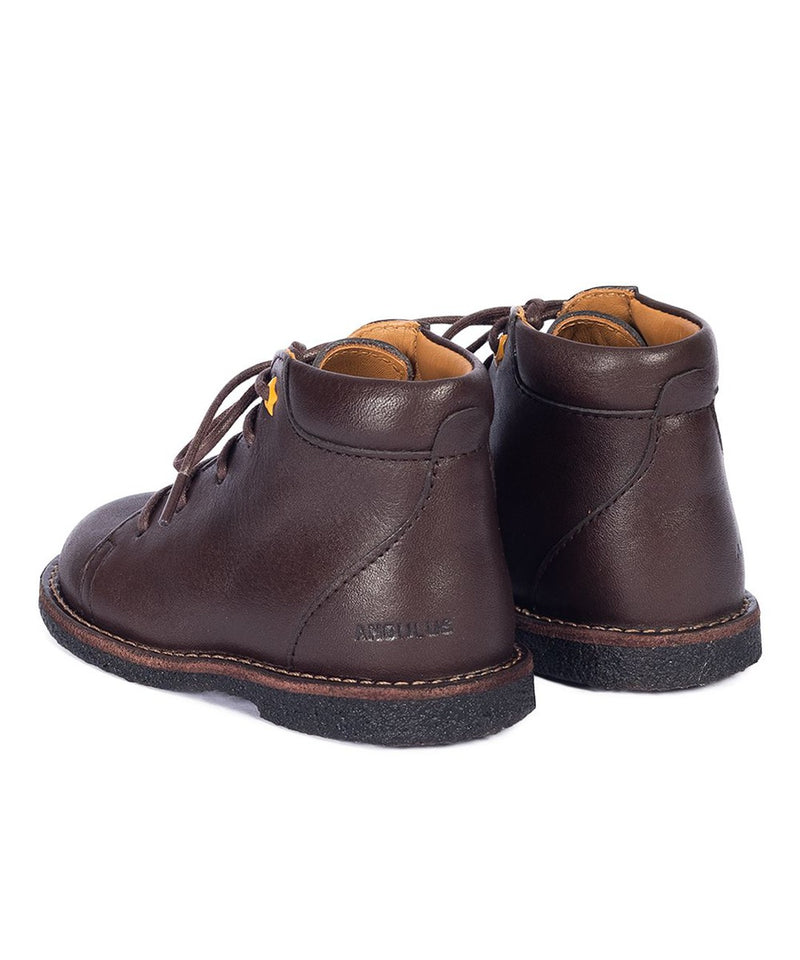 Angulus Lace-up shoe with star-shaped contrast eyelet Dark Brown