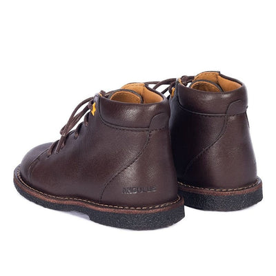 Angulus Lace - up shoe with star - shaped contrast eyelet Dark Brown - Studio Play